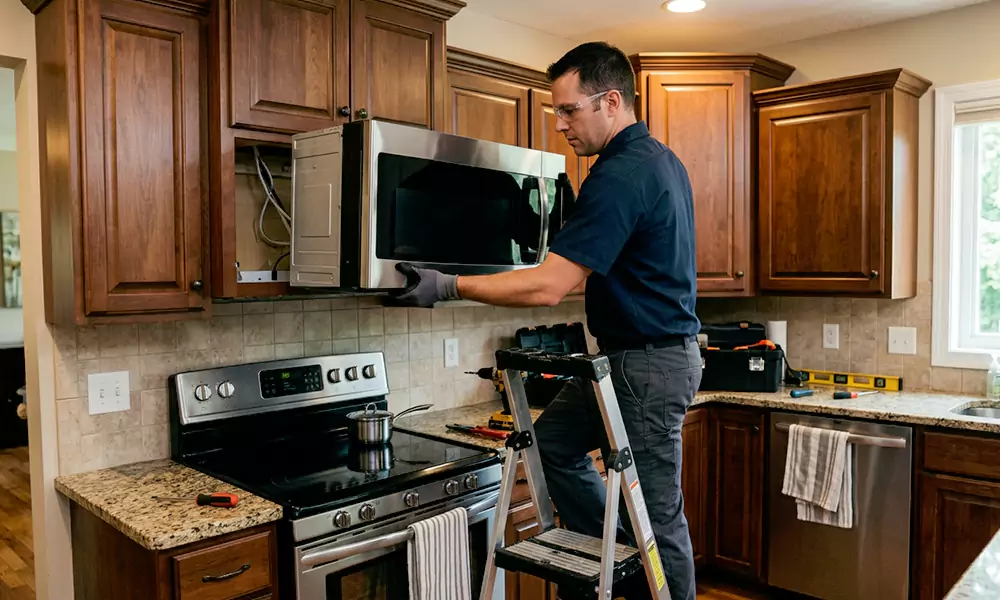 Microwave Installation in Revere, MA